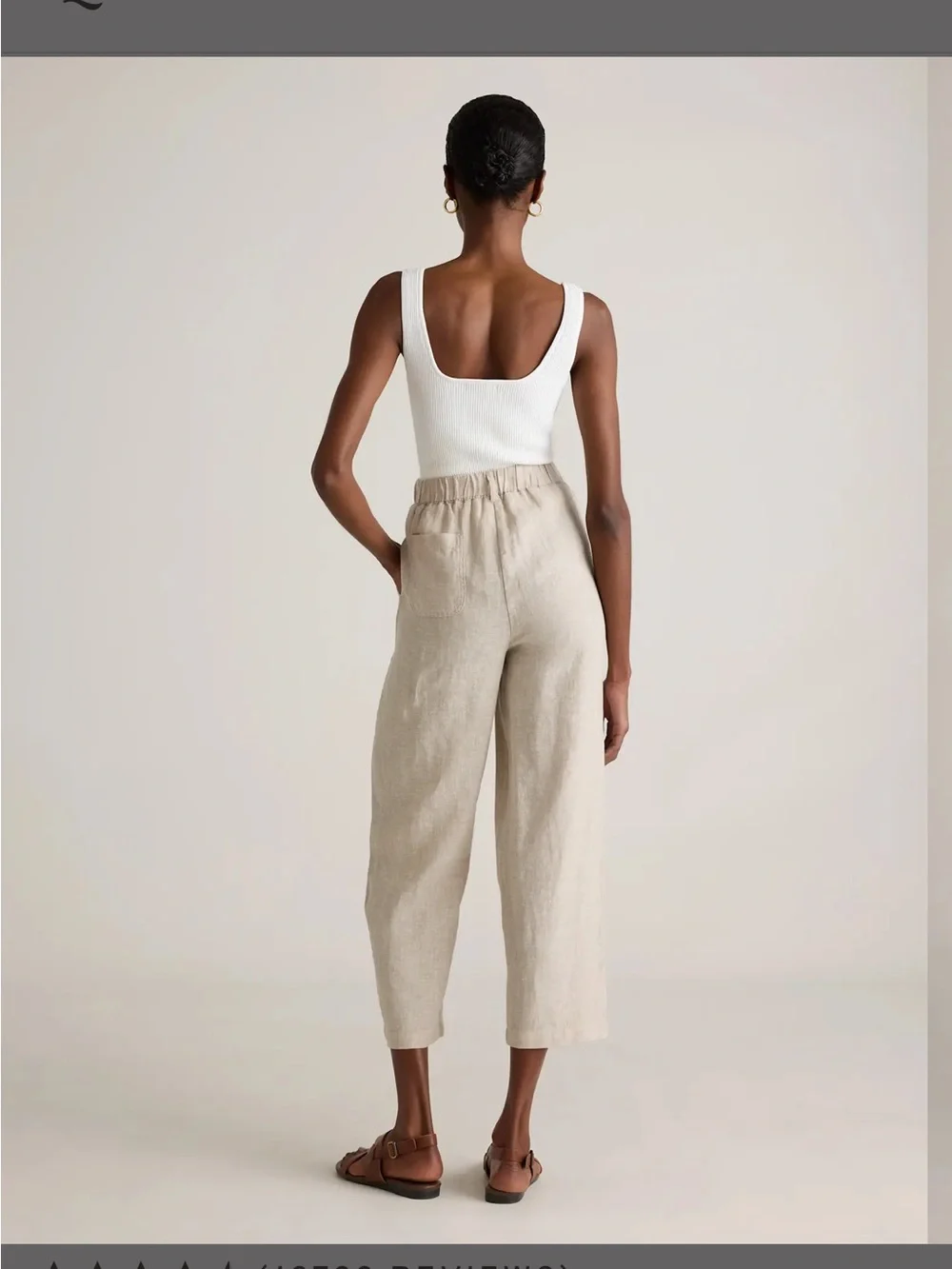 Quince 100% European Linen Pants Flax Beige Small Quiet Luxury Neutral Pull on